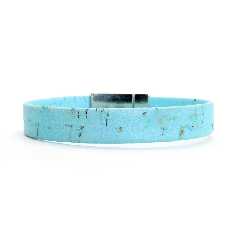 Light Blue Standard Cork Bracelet MEDIUM/GOLD