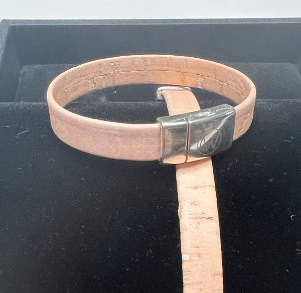 Peach Standard Cork Bracelet MEDIUM/SILVER