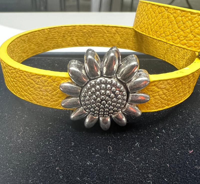 Sunflower Faux Leather Standard Bracelet