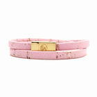 Light Pink Double Wrap Cork Bracelet MEDIUM/GOLD