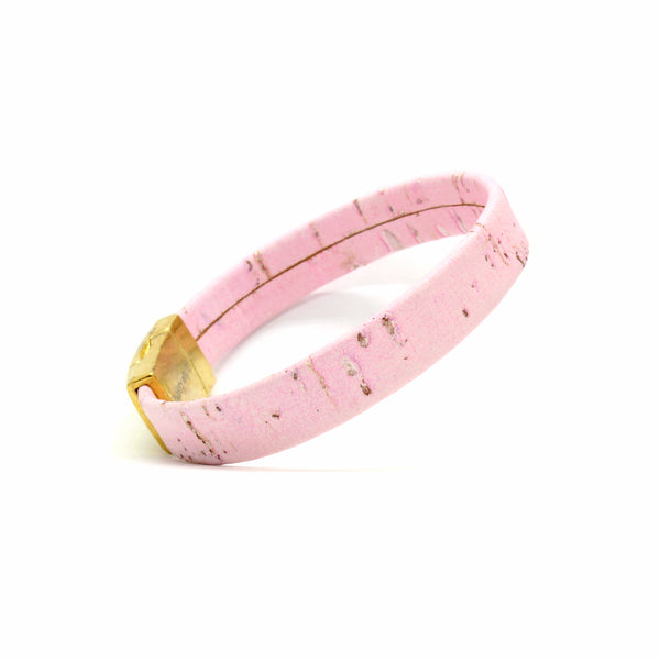 Light Pink Standard Cork Bracelet MEDIUM/GOLD