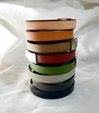 GENUINE Leather Standard Bracelet/Stainless Steel Clasp SOLD as SET S/M/L/XL ASST COLORS