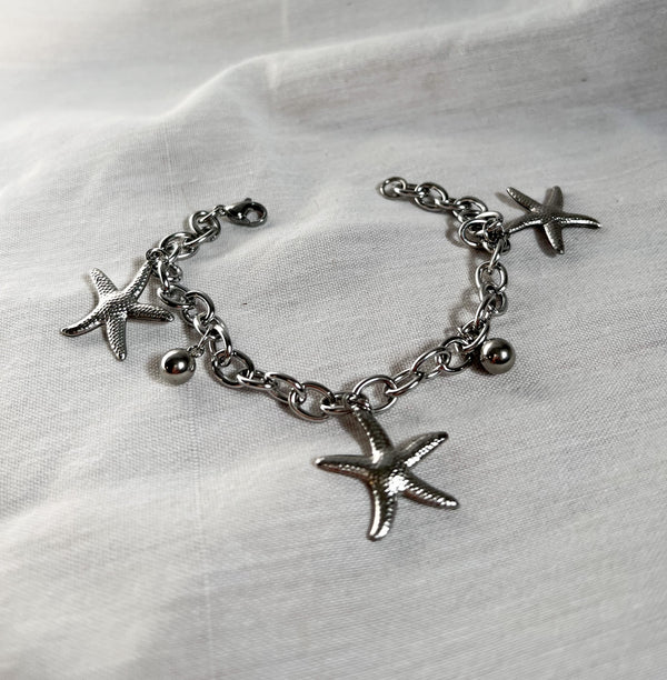 Starfish Stainless Steel Charm Bracelet