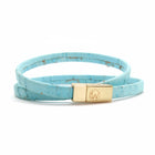 Light Blue Double Wrap Cork Bracelet MEDIUM/GOLD